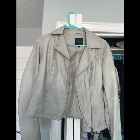 Grey Leather Jacket.